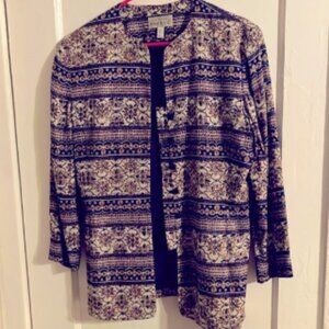 GORGEOUS Vintage Adrianna Papéll 100% silk button up jacket blazer size 8